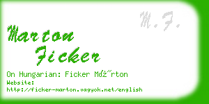 marton ficker business card
